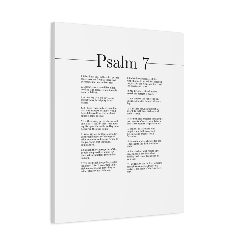 Scripture Canvas I Will Praise The Lord Psalm 7 Bible Verse Print Ready to Hang
